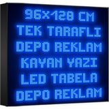 Depo Tabela Reklam Mavi Kayan Yazı LED Tabela 96 x 128 cm Tek Taraflı