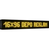 Depo Tabela Reklam Sarı Kayan Yazı LED Tabela 16 x 96CM Tek Taraflı Depo Reklam Tabela - 16 x 96 cm
