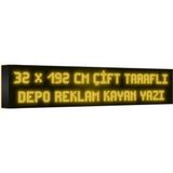 Depo Tabela Reklam Sarı Kayan Yazı LED Tabela 32 x 192 cm Çift Taraflı