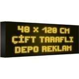 Depo Tabela Reklam Sarı Kayan Yazı LED Tabela 48 x 128 cm Çift Taraflı