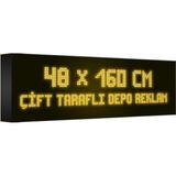 Depo Tabela Reklam Sarı Kayan Yazı LED Tabela 48 x 160 cm Çift Taraflı