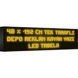 Depo Tabela Reklam Sarı Kayan Yazı LED Tabela 48 x 192 cm Tek Taraflı Depo Reklam Tabela