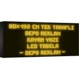 Depo Tabela Reklam Sarı Kayan Yazı LED Tabela 80 x 192 cm Tek Taraflı