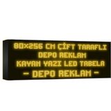 Depo Tabela Reklam Sarı Kayan Yazı LED Tabela 80 x 256 cm Çift Taraflı