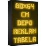 Depo Tabela Reklam Sarı Kayan Yazı LED Tabela 80 x 64 cm Tek Taraflı