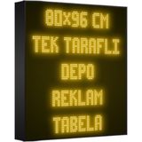 Depo Tabela Reklam Sarı Kayan Yazı LED Tabela 80X 96CM Tek Taraflı Depo Reklam Tabela