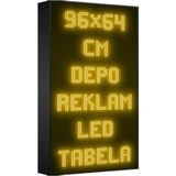 Depo Tabela Reklam Sarı Kayan Yazı LED Tabela 96 x 64 cm Çift Taraflı