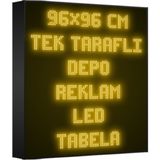 Depo Tabela Reklam Sarı Kayan Yazı LED Tabela 96 x 96CM Tek Taraflı Depo Reklam Tabela