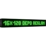 Depo Tabela Reklam Yeşil Kayan Yazı LED Tabela 16 x 128 cm Çift Taraflı
