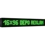 Depo Tabela Reklam Yeşil Kayan Yazı LED Tabela 16 X96 cm Tek Taraflı Depo Reklam Tabela - 16 x 96 cm