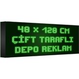 Depo Tabela Reklam Yeşil Kayan Yazı LED Tabela 48 x 128 cm Çift Taraflı