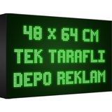 Depo Tabela Reklam Yeşil Kayan Yazı LED Tabela 48 x 64 cm Tek Taraflı Depo Reklam Tabela