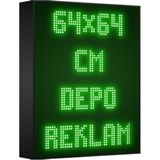 Depo Tabela Reklam Yeşil Kayan Yazı LED Tabela 64 x 64CM Tek Taraflı Depo Reklam Tabela - 64 x 64 cm