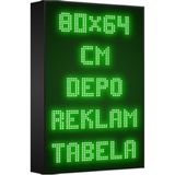 Depo Tabela Reklam Yeşil Kayan Yazı LED Tabela 80 x 64 cm Tek Taraflı