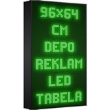 Depo Tabela Reklam Yeşil Kayan Yazı LED Tabela 96 x 64CM Tek Taraflı Depo Reklam Tabela - 96 x 64 cm