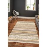 Depoba Alexis Kadife Kilim Desen Kaymaz Pamuk Tabanlı Yıkanabilir Antibakteriyel Salon Halısı 140x200