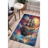 Depoba Boat Şönil Oyuncu Odası Halısı Kaymaz Pamuk Tabanlı Yıkanabilir Antibakteriyel Gamer, Gaming Halısı 100x150
