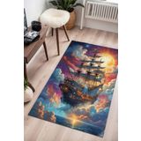 Depoba Boat Şönil Oyuncu Odası Halısı Kaymaz Pamuk Tabanlı Yıkanabilir Antibakteriyel Gamer, Gaming Halısı 160x230