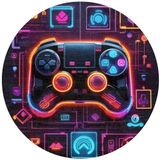 Depoba Gampe Kadife Oyuncu Odası Halısı Kaymaz Pamuk Tabanlı Yıkanabilir Antibakteriyel Yuvarlak Gamer, Gaming Halısı 160x160