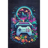 Depoba Melina Şönil Oyuncu Odası Halısı Kaymaz Pamuk Tabanlı Yıkanabilir Antibakteriyel Gamer, Gaming Halısı 100x150