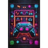 Depoba Nolane Kadife Oyuncu Odası Halısı Kaymaz Pamuk Tabanlı Yıkanabilir Antibakteriyel Gamer, Gaming Halısı 100x150