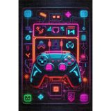 Depoba Nolane Kadife Oyuncu Odası Halısı Kaymaz Pamuk Tabanlı Yıkanabilir Antibakteriyel Gamer, Gaming Halısı 200x300