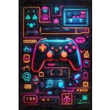 Depoba Penra Kadife Oyuncu Odası Halısı Kaymaz Pamuk Tabanlı Yıkanabilir Antibakteriyel Gamer, Gaming Halısı 100x150
