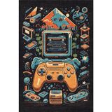 Depoba Ready Kadife Oyuncu Odası Halısı Kaymaz Pamuk Tabanlı Yıkanabilir Antibakteriyel Gamer, Gaming Halısı 160x230