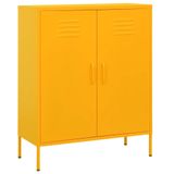 Depolama dolabı çelik sarı hardal, modern yardımcı dolap, ayarlanabilir raflı, 80 x 35 x 101,5 cm, ev, ofis, garaj ve diğer org çözümleri için ideal