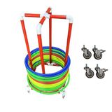 Depolama Standı, Hula Hoop Standı, 4 Evrensel Tekerlekli Mobil Hula Halka Raf, Anaokulu için PVC Hoola Hoop Düzenleyici Araba, Kırmızı Fitness Çember Depolama Standı Rafları Taşınabilir (30 cm (11 3/4