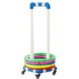 Depolama Standı, Hula Hoop Standı, 4 Wheeler PVC Hoop Halat Tutucular, Bağlantısız Hula Hoop ve Atlama Halatı Tutucu Standı, Hareketli Fitness Hoop Depolama Sepeti, Spor Ekipmanları Organizatör