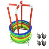 Depolama Standı, Hula Hoop Standı, Atlama Hoop Halat Depolama Rafı, Tekerlekli Ekipman Hula Hoop Depolama Rafı, PVC Spor Salonu Çemberleri Tutucu Standı, Ortaokul PE için Stand Up Hoola Ekran Sepeti