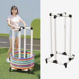 Depolama Standı, Hula Hoop Standı, Egzersiz Ekipmanları için Tekerlek Düzenleyici Arabası, Hula-Hoops ve Fitness Ekipmanları için Taşınabilir Saklama Standı, Ev ve Spor Salonu için Yerden Tasarruf