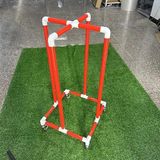 Depolama Standı, Hula Hoop Standı, Egzersiz Halkası için Taşınabilir PVC Tutucu Raf, Kırmızı Hula Hoop Teşhir Standı Kurulumu Kolay, PE Sınıfları için Rolling Fitness Hoop Arabası Hoola Rafları