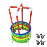 Depolama Standı, Hula Hoop Standı, Tekerlekli Ekipman Hula Hoop Depolama Rafı, PVC Spor Salonu Çemberleri Tutucu Standı, Ortaokul PE Sınıfları için Stand Up Hoola Teşhir Arabası (50 cm (19 3/4")