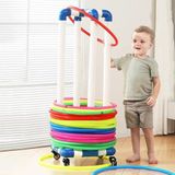 Depolama Standı, Hula Hoop Standı, Tekerlekli PVC Hula Hoop Stand Tutucu, Çocuklar için Hareketli Egzersiz Çemberi Depolama Arabası, Okul Öncesi Okul Oyun Odası için Spor Fitness Çemberleri