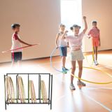 Depolama Standı, Metal Hula Hoop ve Atlama Halatı Standı, Okul PE Sınıfı ve İç Mekan Açık Hava Etkinlikleri için Ağır Hizmet Spor Ekipmanları Depolama Rafı
