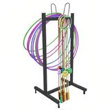 Depolama Standı, Tekerlekli Zeminde Hula Hoop Standı, Fitness Hoop Depolama için Mobil Atlama Rafı, Spor Salonu Egzersiz Ekranı