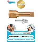 Depolife 10 Mm Granit Mermer Seramik Fayans Beton Taş Delme Panç Spiral Avuç Taşlama Matkap Uyumlu M14 Aparat