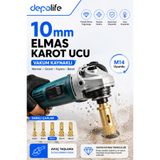 Depolife 10 mm M14 Vakum Kaynaklı Elmas Karot Ucu Mermer Granit Fayans Beton Delme Panç Ucu Ürün Açıklaması