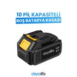 Depolife 10 Pil Kapasite Şarjlı Matkap Boş Yedek Batarya Elektrikli Alet Pil Kasası Li-ion Akü Pil Universal
