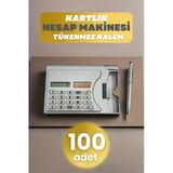 Depolife 100 Adet Taşınabilir Hesap Makinesi Güneş Enerjili Kartvizitlik Tükenmez Kalem Cep Tipi Calculator