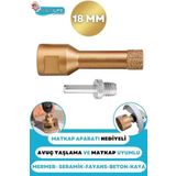 Depolife 18 Mm Granit Mermer Fayans Beton Taş Delme Panç Spiral Avuç Taşlama Canavar Matkap Uyumlu M14 Aparat