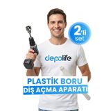 Depolife 2’ li Set İç Dış Plastik Boru Diş Açma Seti 1/2 ve 3/4 İnç PVC Boru Pafta Klavuz 20mm 25mm PPRC