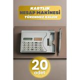 Depolife 20 Adet Taşınabilir Hesap Makinesi Güneş Enerjili Kartvizitlik Tükenmez Kalem Cep Tipi Calculator