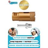 Depolife 20 Mm Granit Mermer Seramik Fayans Beton Taş Delme Panç Spiral Avuç Taşlama Matkap Uyumlu M14 Aparat