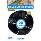 Depolife 50 Metre 16mm Deliksiz Damlama Hortumu Sulama Serinletme Bahçe Sera Tarla Bitki Ağaç Sulama Borusu