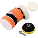 Depolife 80mm Polisaj Seti Pasta Cila Için Yün Ped Sünger Cırt Taban Takımı Tuning