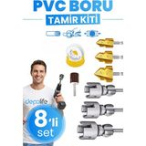 Depolife 8'li Pprc Pvc Plastik Su Borusu Tesisatçı Kılavuz Zımpara Aparatı Seti