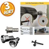 Depolife Alçıpan Vidalama Matkap Ucu Ph2 X25 S2 Çeliği Şapkalı Sınırlayıcı Bits Ucu 3 Adet Stoplu